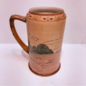 Vintage Noritake Nippon Hand-Painted Ceramic Stein with Cottage Scene